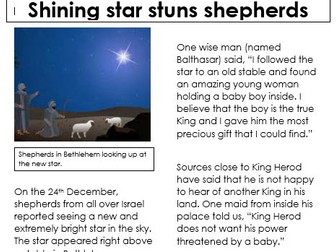 Newspaper writing - Christmas / nativity