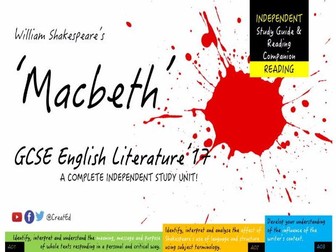 Macbeth, Shakespeare! Complete Independent Reading Ebook  - NEW GCSE English Literature '17