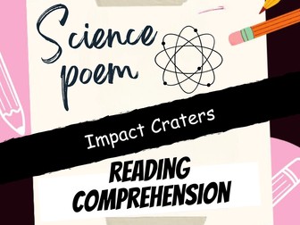 Impact Craters Poem Reading Comprehension Questions Worksheet