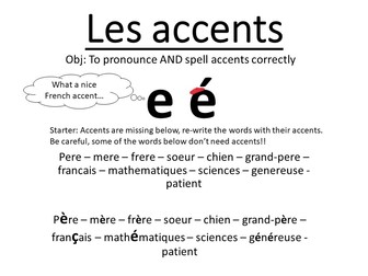 French phonics - accents