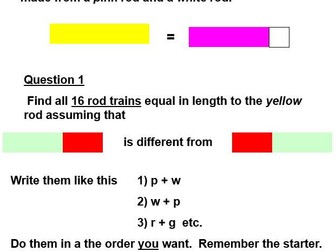 Cuisenaire rods introduction activity