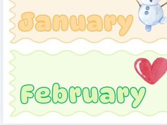 Months of the Year Pastel Display