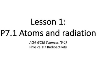 P7.1 Atoms and radiation