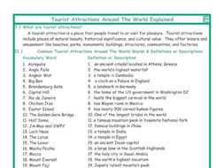 Tourist Attractions Around The World Explanation-Definitions