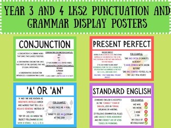 LKS2 Year 3 and 4 Grammar and Punctuation Posters (25 in total)