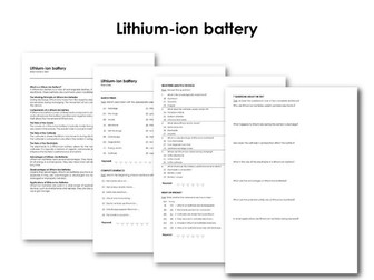 Lithium-ion battery (Infotext and Exercises)