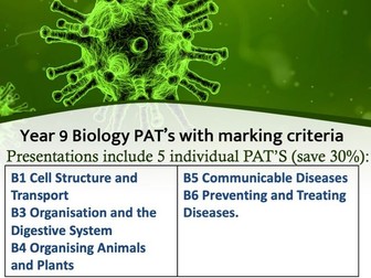 Year 9 Biology PAT's with marking criteria
