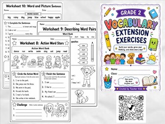 Grade 2 Vocabulary Extension Worksheets | Word Work Activities | Early Finishers