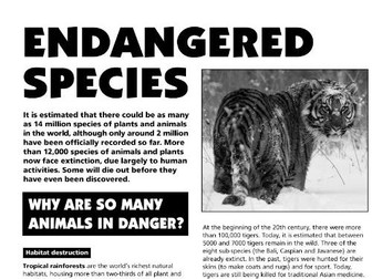 Endangered Species factsheet