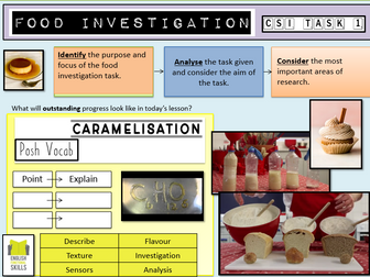 54 Power Point Presentation to match the Food Investigation Booklet