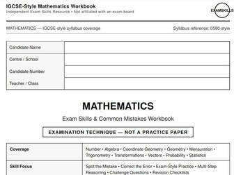 IGCSE-Style Mathematics –Challenge Workbook | Advanced Practice Questions + Full Answer Booklet