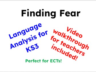 English Connotations & Extract Analysis - 'Finding Fear' - ECT Friendly
