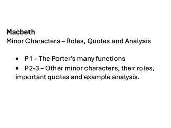 Minor Characters in Macbeth