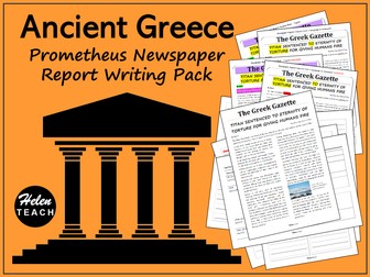 Prometheus Newspaper Report WAGOLL Pack | Ancient Greece