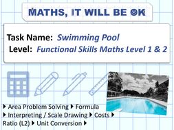 FS Maths Level 1 and 2 - Scale - Swimming Pool - Exam Style