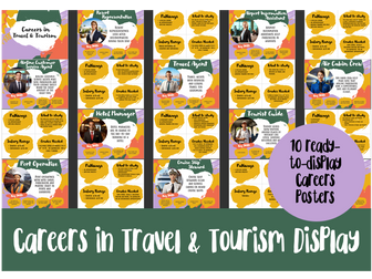 10 Careers for Travel and Tourism Students Display Posters