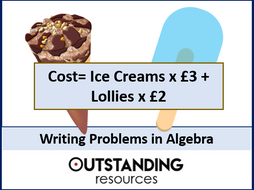 Writing Problems in Algebra (expressions, equations and formula