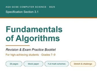 AQA GCSE Computer Science (8525) 3.1 Fundamentals of Algorithms + Mark Scheme