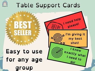 Individual table support card indicators