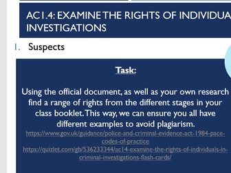 Unit 3 Criminology WJEC AC1.4 Whole Lesson