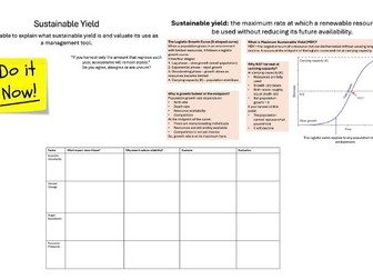L9 Sustainable Yield - Edexcel IA2 Geo Ecosystems