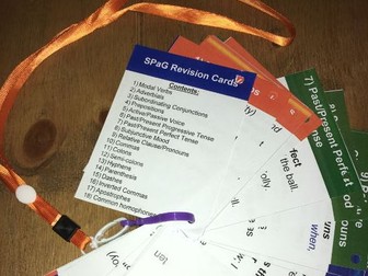 Writing Prompt Cards - SPaG Revision Cards for Lanyards UKS2