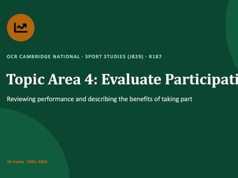 R187 TA4 Evaluate Participation Full Lesson PowerPoint | OCR Cambridge National Sport Studies (J829)