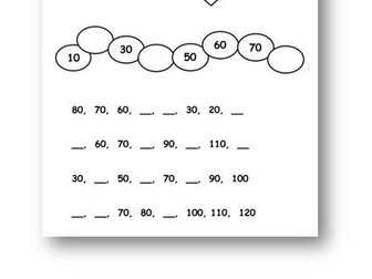 MISSING NUMBER SEQUENCES BASED ON 10 X TABLE - YEAR 2 SATS PRACTICE