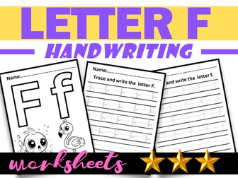 Beginning with the Letter F |Letter F Recognition and Handwriting|Letter formation Tracing Worksheet