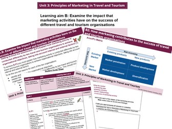 BTEC National in Travel and Tourism - Unit 3: LA:B resource bundle