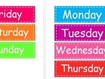Colourful days of the week