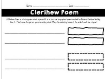 Easy Poetry Template - Write a Clerihew