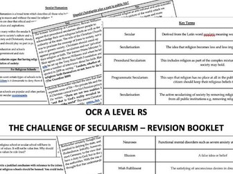 The Challenge of Secularism Student Revision Booklet - OCR RS A Level