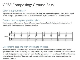 GCSE Music Composing - Ground Bass