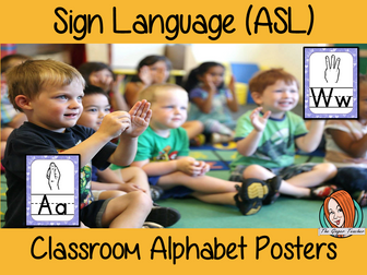 Sign Language ASL Classroom Posters