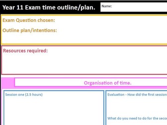 Exam time outline/plan
