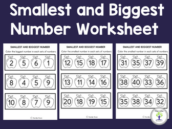 Smallest And Biggest Number Worksheet