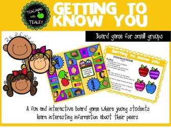 Back to School Board Game - Getting to know you