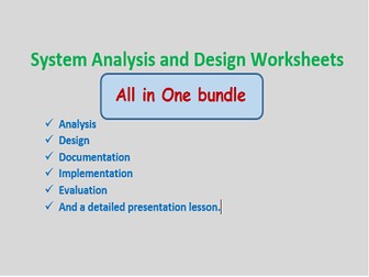 System Analysis Worksheets for IGCSE/GCSE ICT