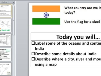 The Geography of India - Full lesson with worksheets