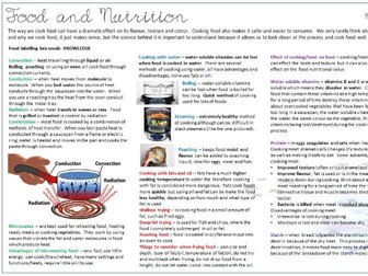 Food Preparation and Nutrition Knowledge Organiser Series