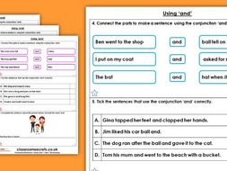 Grammar Year 1 Using 'And' Spring Block 1 Homework Extension