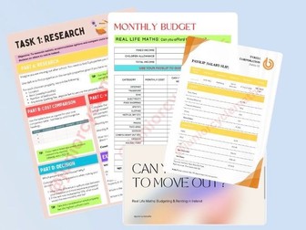 TY Maths Resource - Real Life Financial Literacy Lesson Pack