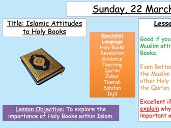 Eduqas Religious Studies Route A C3: Islam Beliefs and Teachings - 3. Kutub (Holy Books)