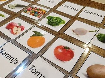 Spanish English Comida Food - Card Matching