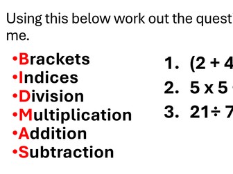 BIDMAS powerpoint