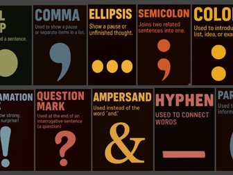 12 Punctuation Posters - English Display