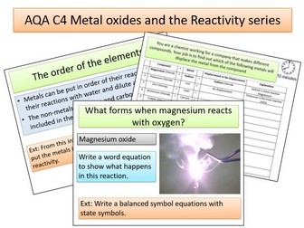 AQA C4 Metal oxides and the reactivity series (Triple and Trilogy)