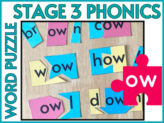 Stage 3 Phonics ow Word Puzzle