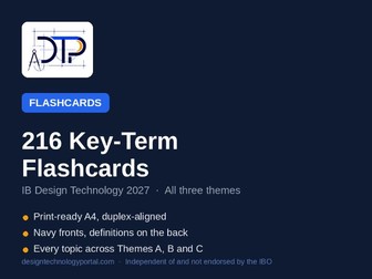 IB Design Technology 2027: 216 Key-Term Flashcards
